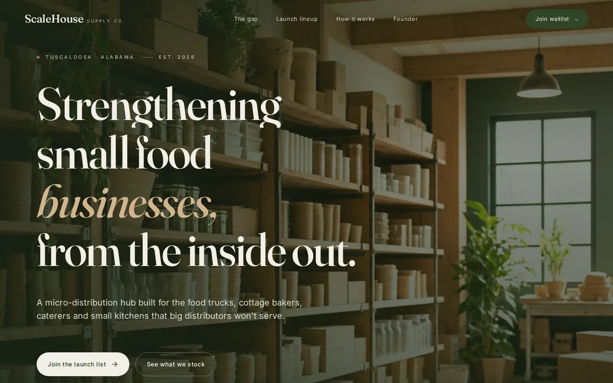 ScaleHouse Supply Company demonstration website preview